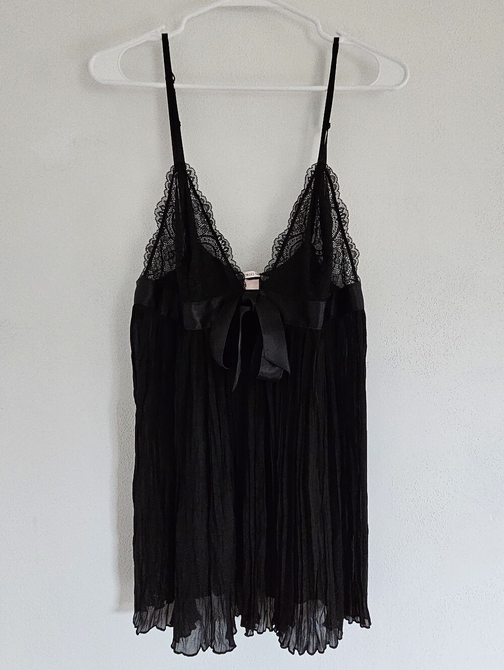 Victoria's Secret Black Lace Trim Babydoll Chemise NWT